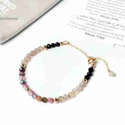 Tourmaline & Garnet Tasbih Bracelet | Women's Misbaha - 33 Beads, 4mm Profile Picture