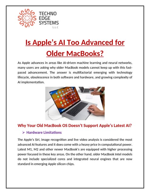 Is Apple’s AI Too Advanced for Older MacBooks? | PDF