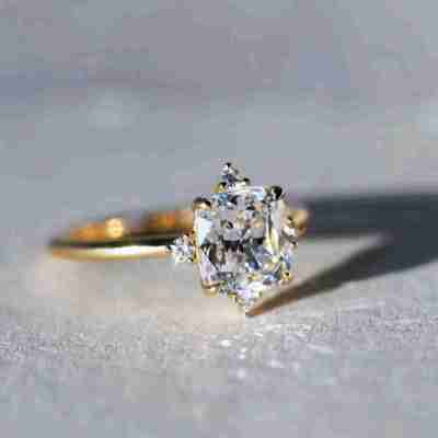Cushion Cut Diamond Engagement Ring with Round Accent Diamonds Profile Picture