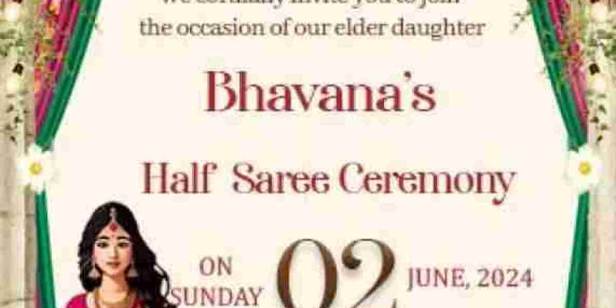 Half Saree Invitation Card in Tamil & Telugu